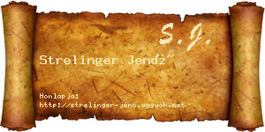 Strelinger Jenő névjegykártya